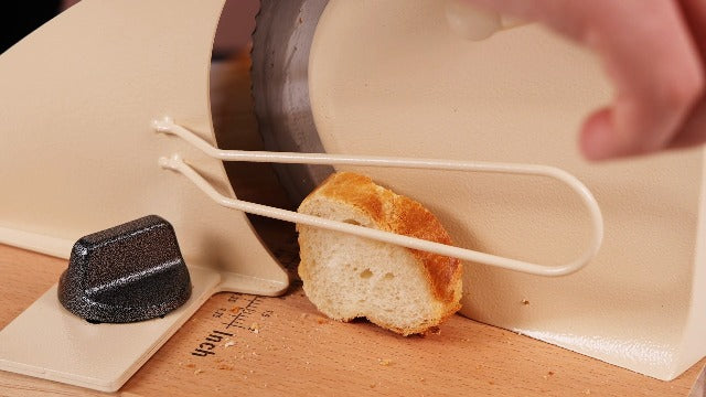 LockTide Manual Bread Slicer for Sourdough Homemade Adjustable Thickness | Hand Crank Bread Cutter With Scale Line & Suction Cups & Solid Wood Base & Sharp Serrated Blade, Evenly slices artisan loaves