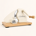 LockTide Manual Bread Slicer for Sourdough Homemade Adjustable Thickness | Hand Crank Bread Cutter With Scale Line & Suction Cups & Solid Wood Base & Sharp Serrated Blade, Evenly slices artisan loaves