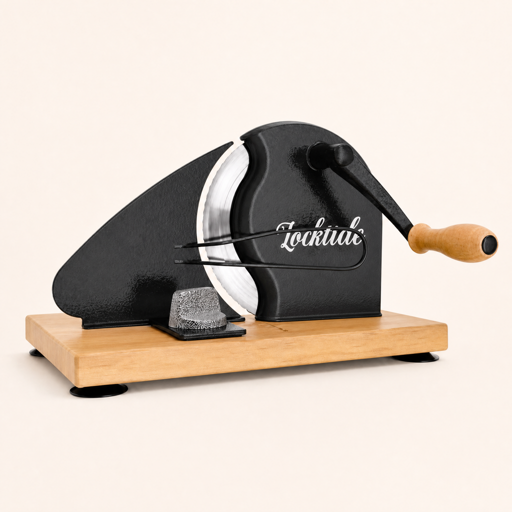 LockTide Manual Bread Slicer for Sourdough Homemade Adjustable Thickness | Hand Crank Bread Cutter With Scale Line & Suction Cups & Solid Wood Base & Sharp Serrated Blade, Evenly slices artisan loaves