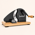 LockTide Manual Bread Slicer for Sourdough Homemade Adjustable Thickness | Hand Crank Bread Cutter With Scale Line & Suction Cups & Solid Wood Base & Sharp Serrated Blade, Evenly slices artisan loaves